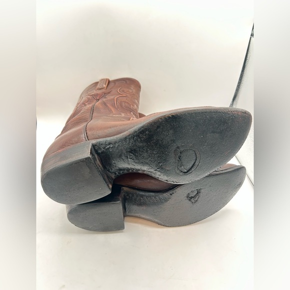 Lucchese Classics Chocolate Oil Calf Leather Cowboy Western Boots Sz 11 D - Picture 13 of 14